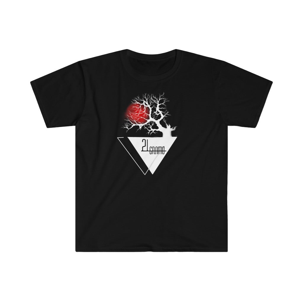 21 Gramů Rock Band Red Sun Tree Logo Unisex Basic Softstyle T-Shirt