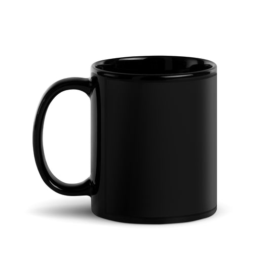 Five Leaf Clover Black Glossy Mug