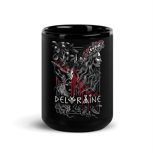 Deloraine Ostara Black Glossy Mug