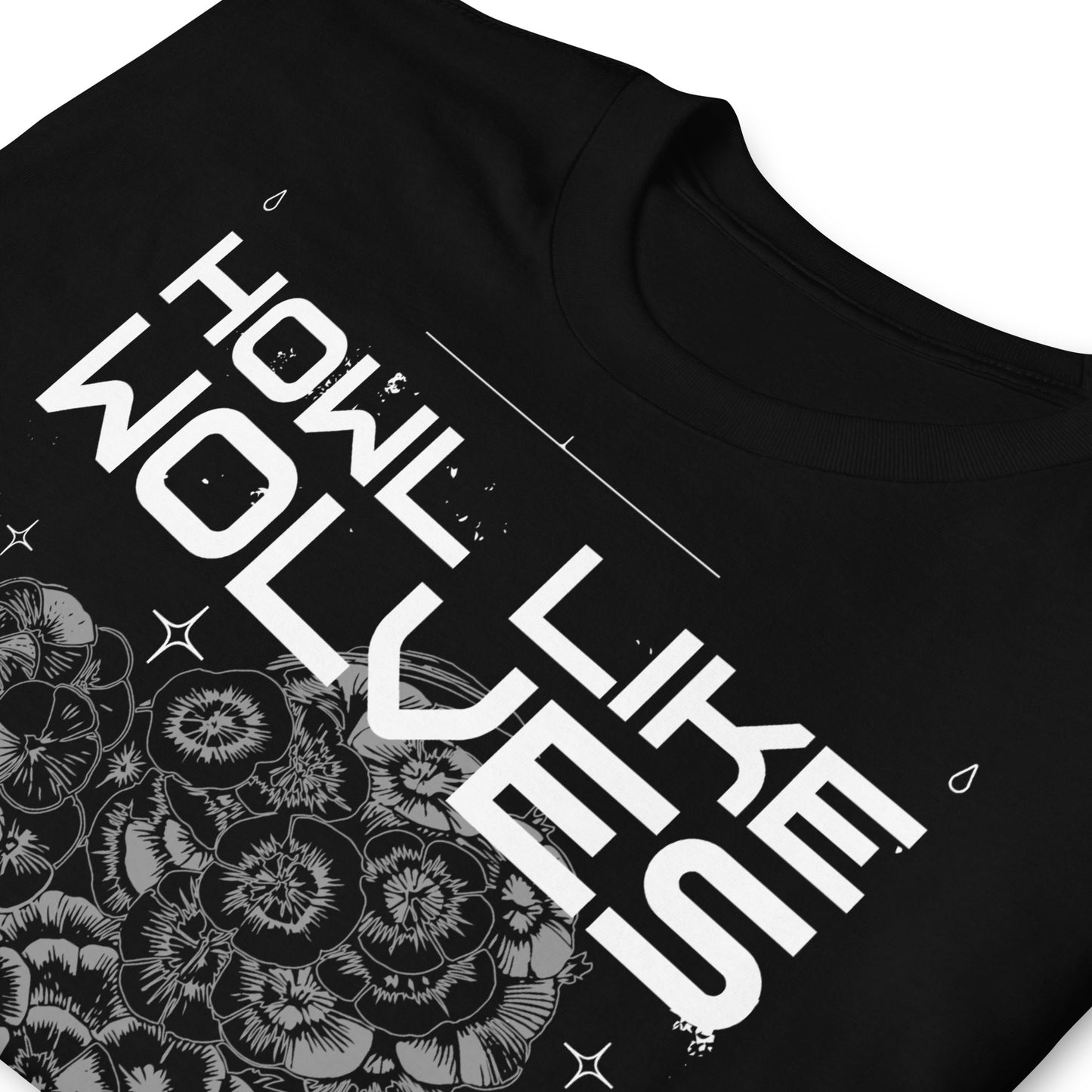 HOWL LIKE WOLVES Design Flower T-Shirt