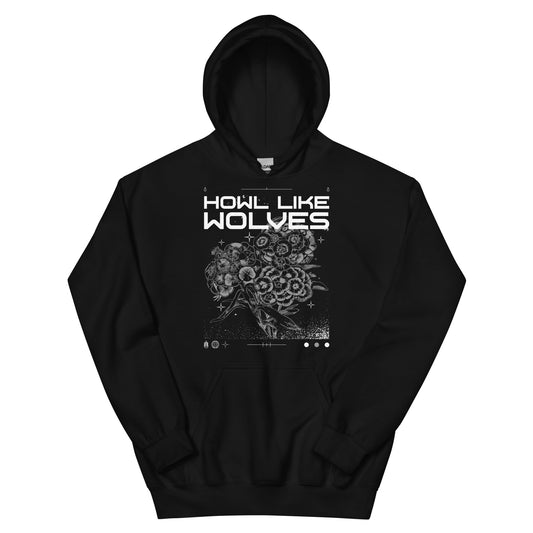 HOWL LIKE WOLVES Design Flower Hoodie