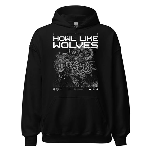 HOWL LIKE WOLVES Design Flower Hoodie