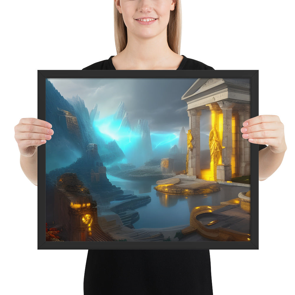 Olympus Temple Framed Poster