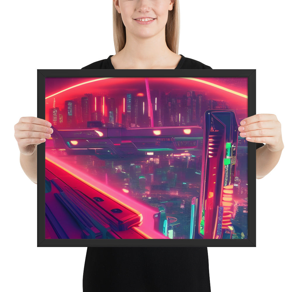 Futuristic City Framed Poster