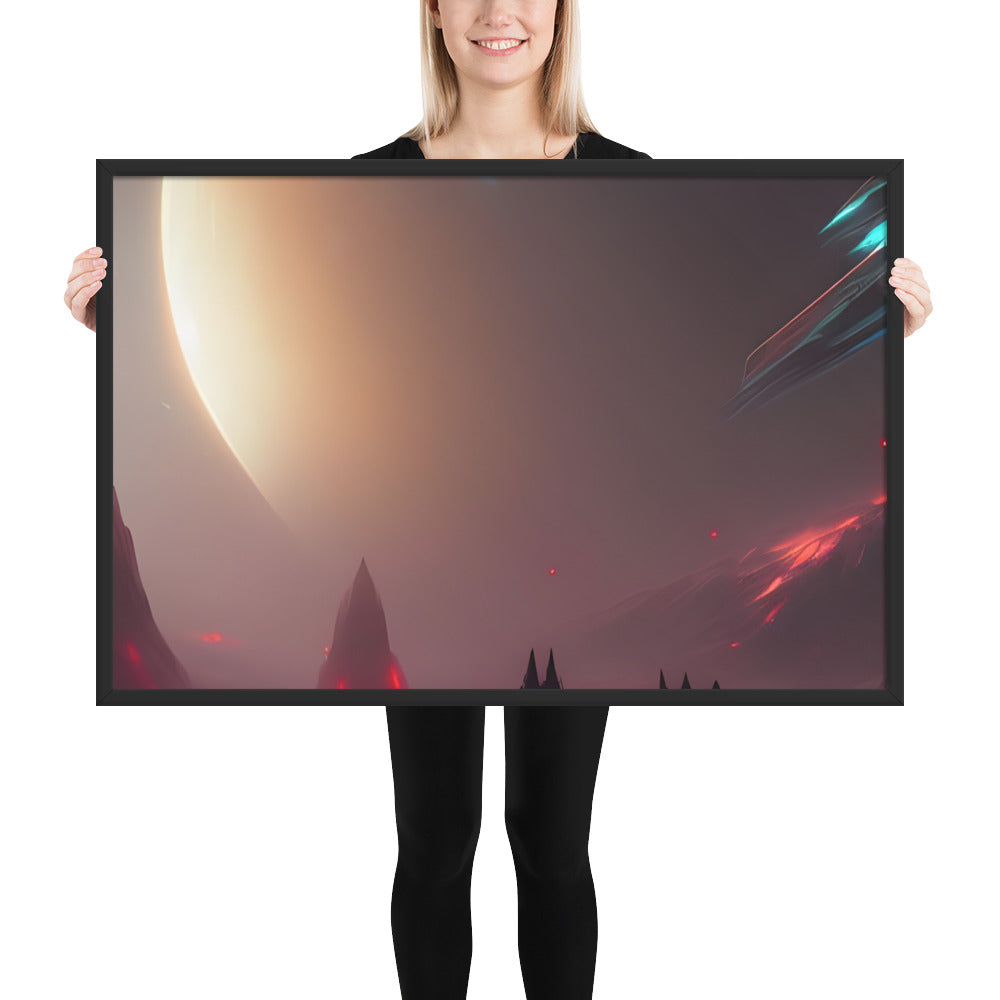 Space Temple Framed Poster