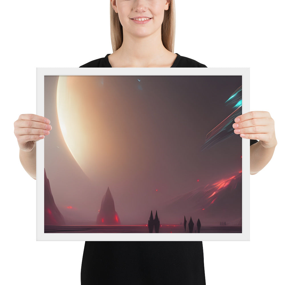 Space Temple Framed Poster