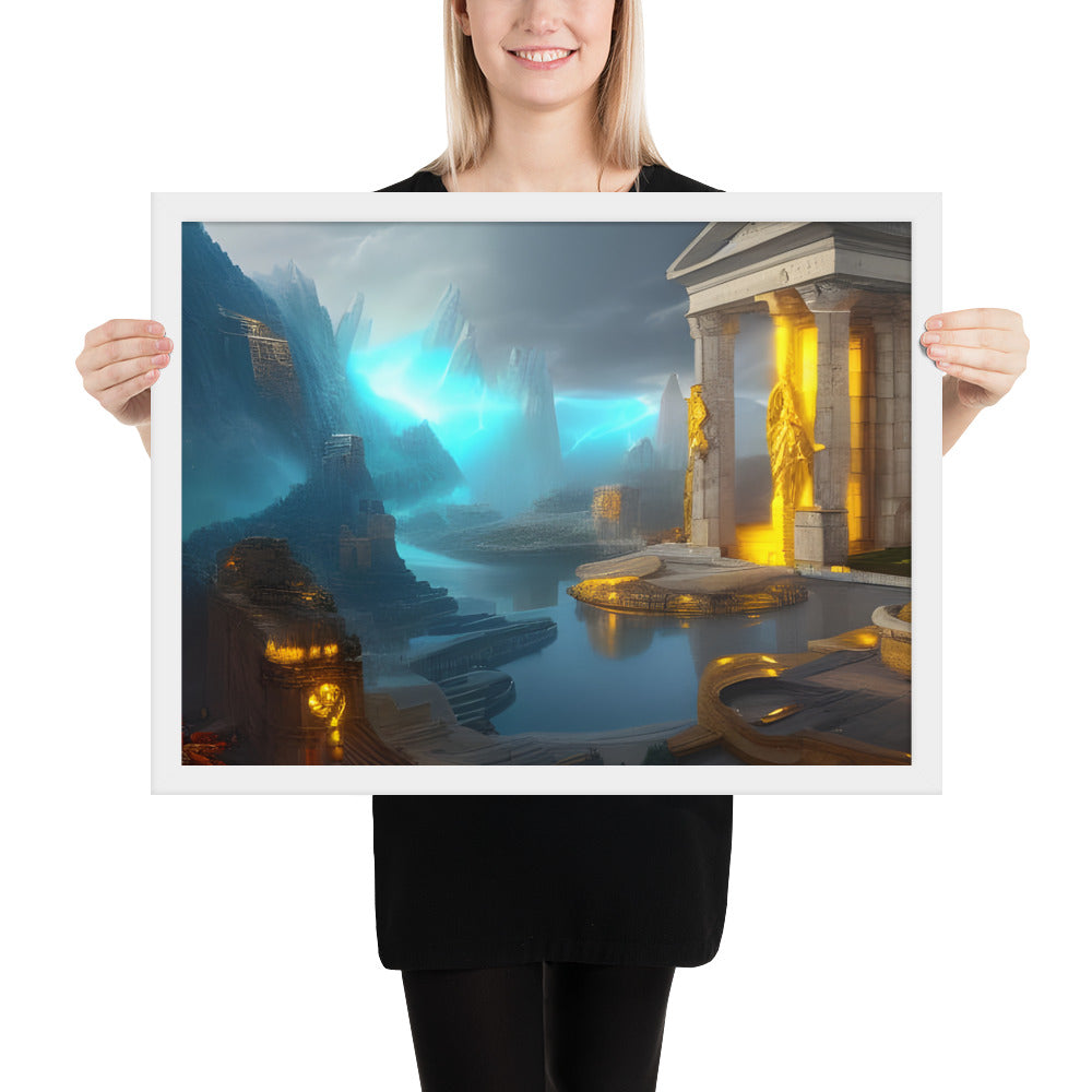 Olympus Temple Framed Poster