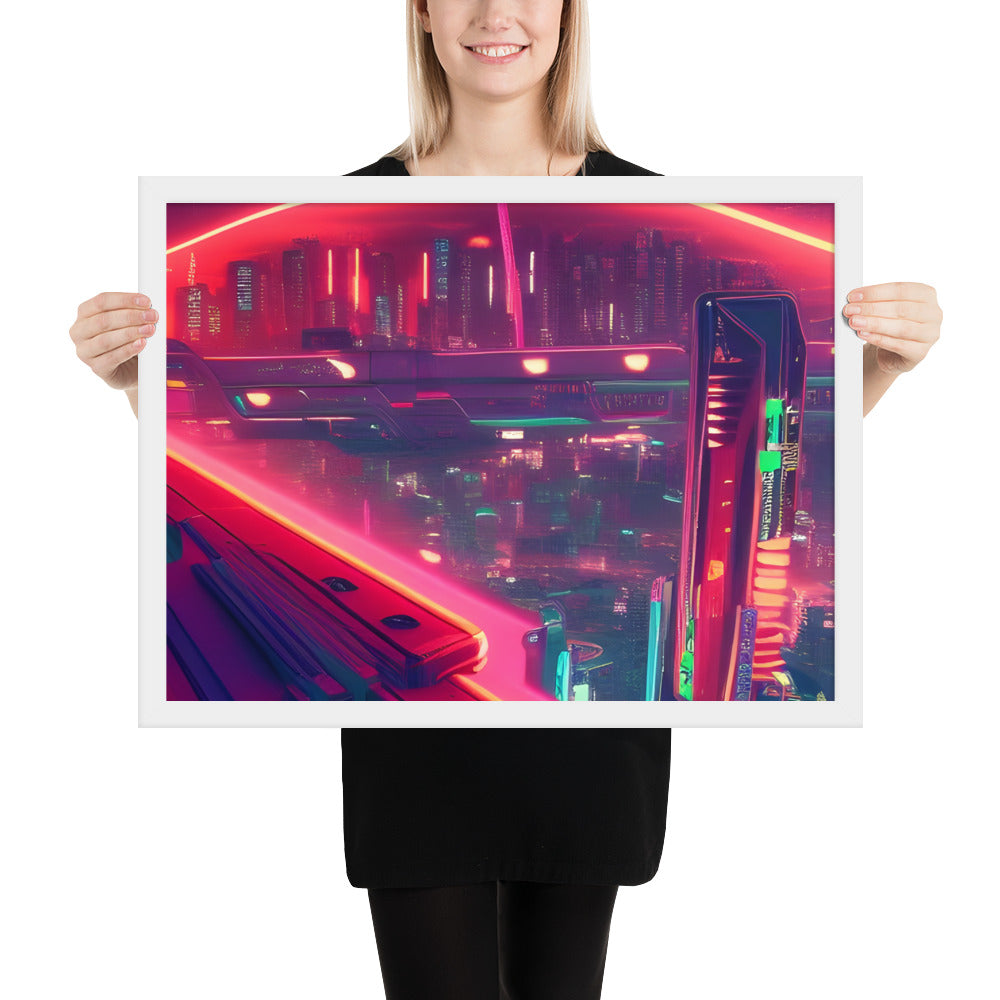 Futuristic City Framed Poster