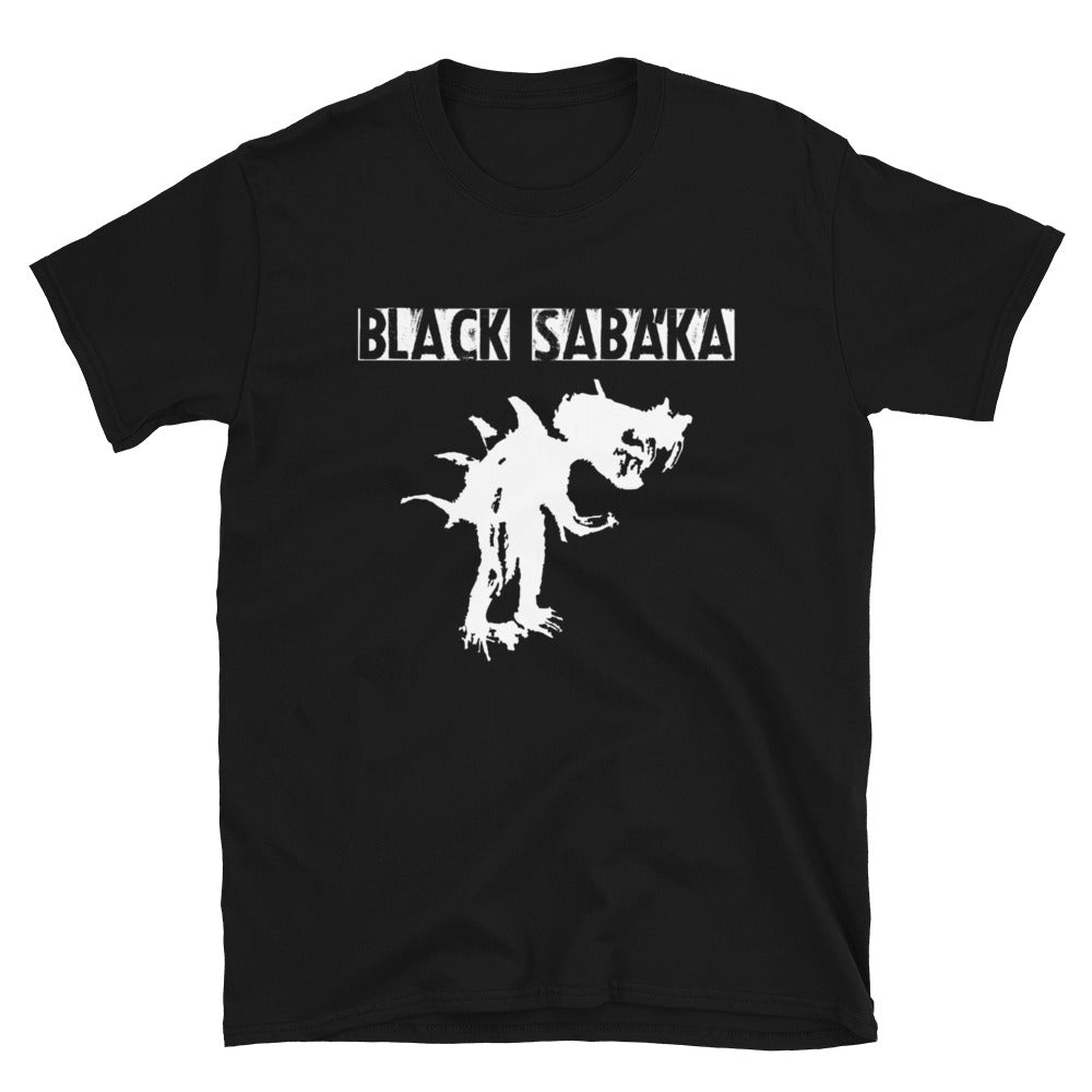 Black Sabáka Hard Rock Band Logo Black T-shirt