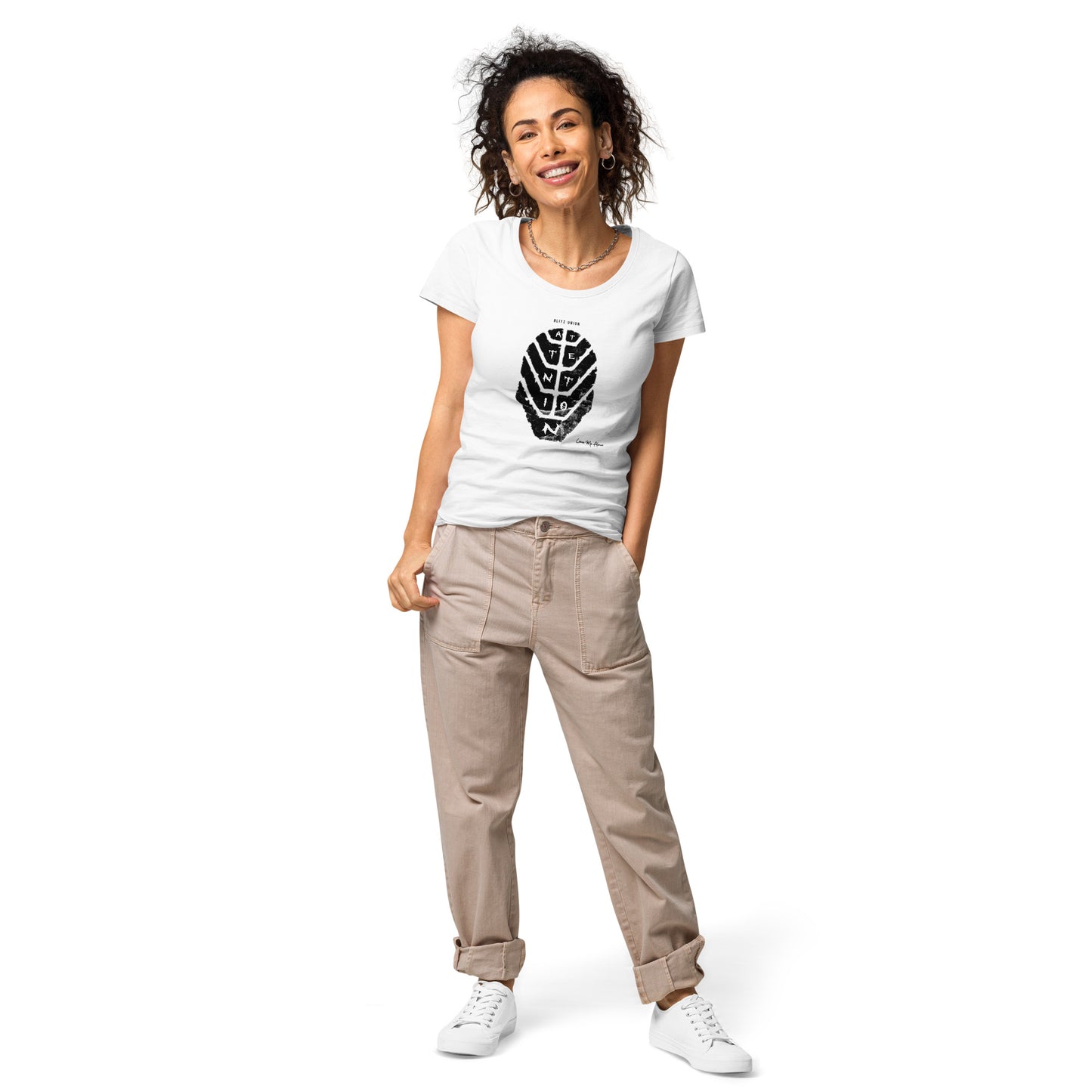 Blitz Union Attention Logo Women's Organic T-Shirt White